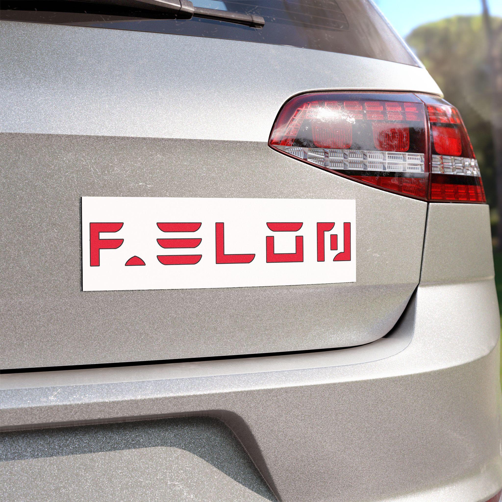 Car Magnet- Satirical 'F' Elon Resistance Design, Magnet for Anti-Elon Musk Activists, Protest Magnet, Political Statement, Tesla Font - View 3