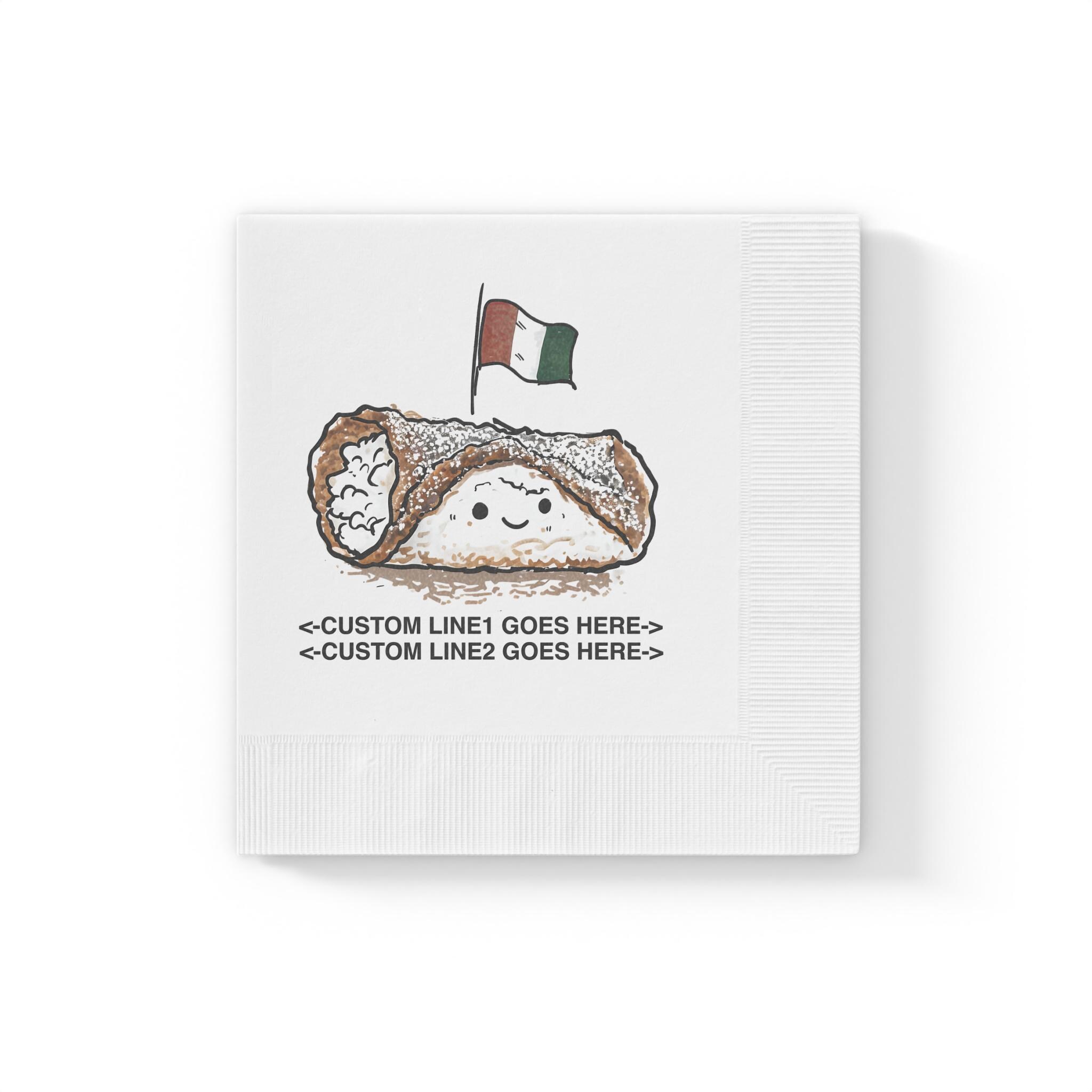 CUSTOM Cute Cannoli Design Napkins, Kitchen Decor, Cocktails or Tea Time, Hostess gift - View 6