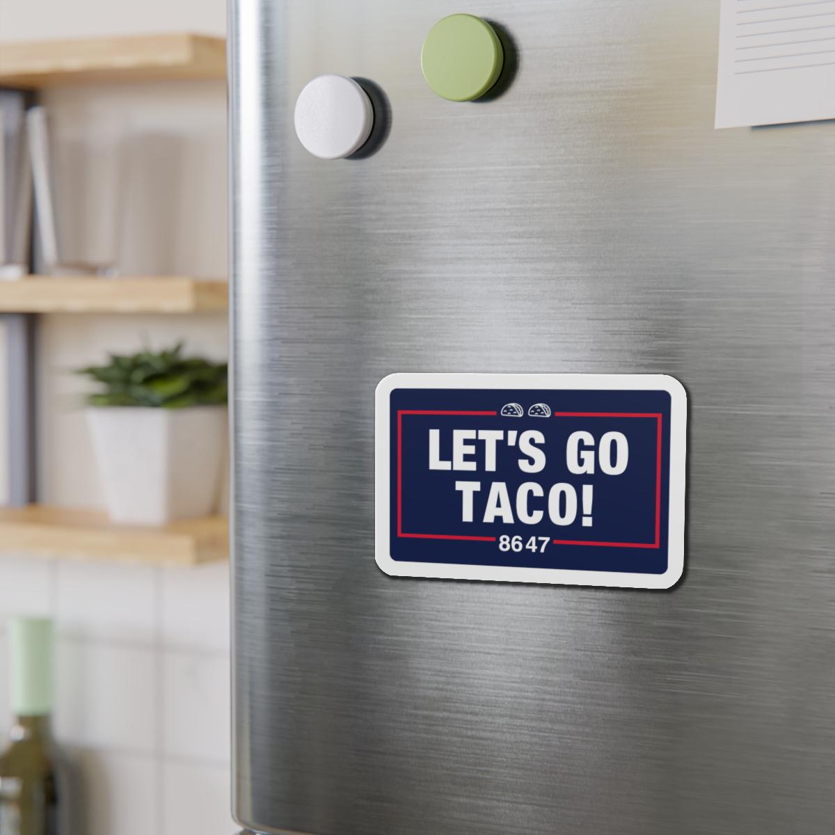 Die-Cut Magnet - Funny Let's Go Brandon Spoof Trump TACO Anti-Trump 8647 Taco Emojis Magnet, Fridge Decor, Political Humor Gift - View 3