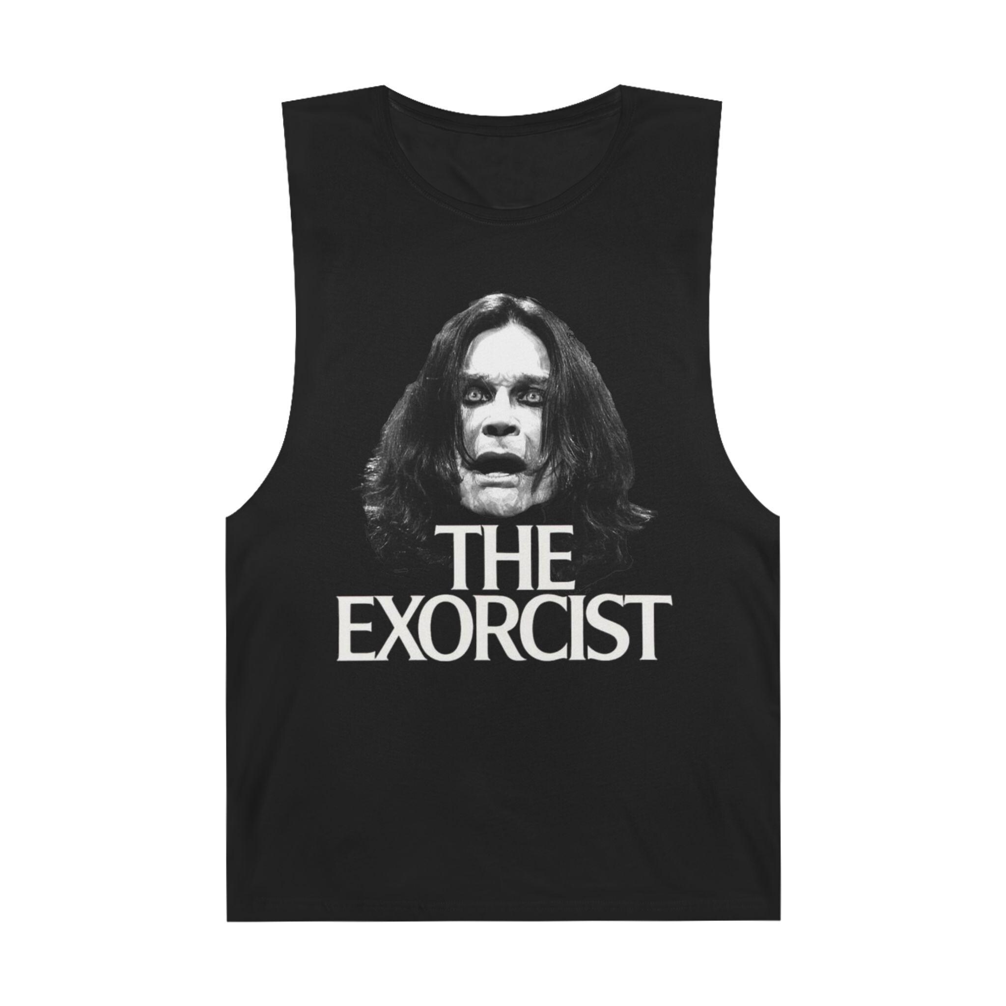 Tank Top, Halloween Exorcist Parody Design with Ozzy Osbourne Face, Unisex Sleeveless Shirt, Costume Party, Scary Movie Fan, Heavy Metal - View 2