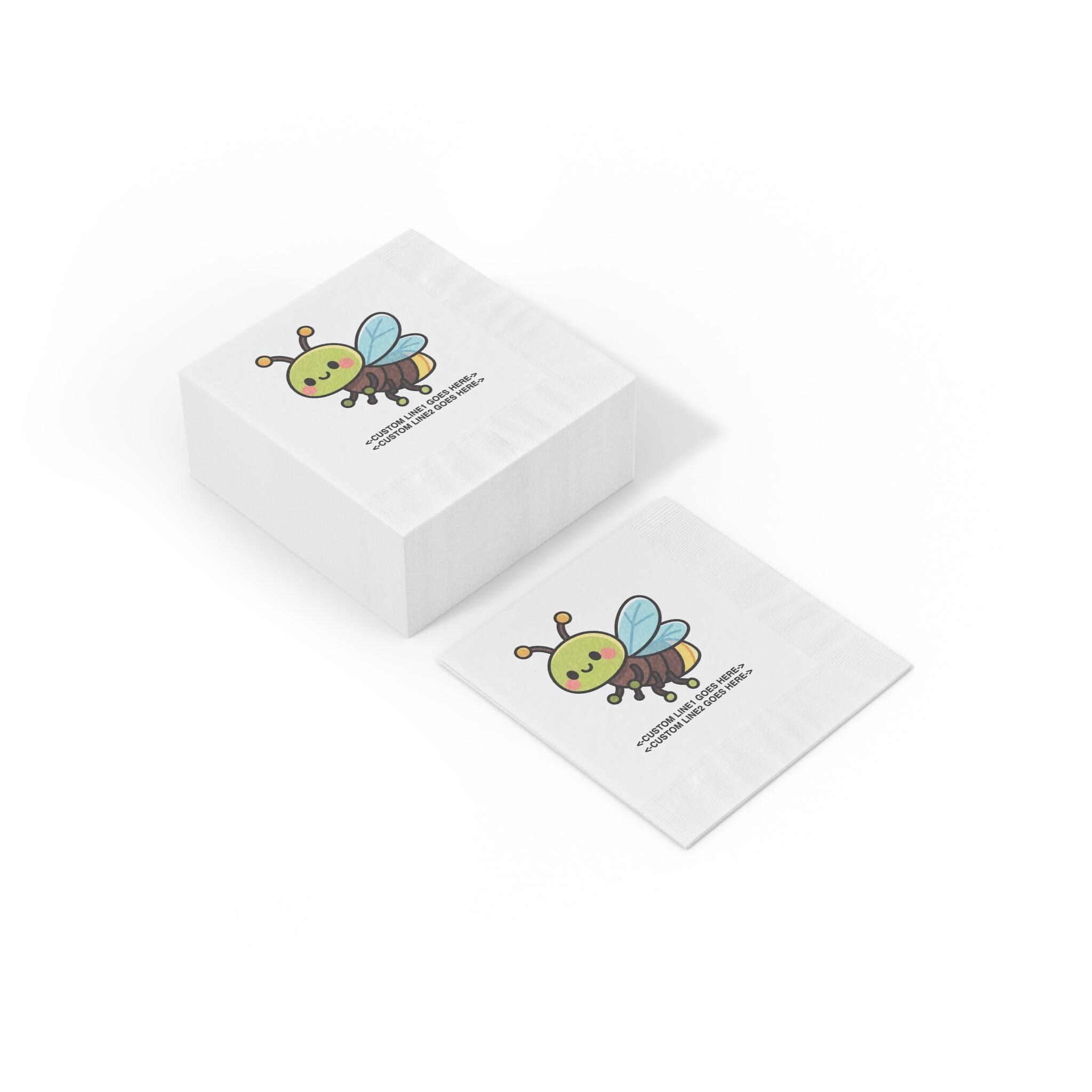 CUSTOM 3ply Napkins, Lightning Bug, Custom Design, Cartoon Firefly - View 6